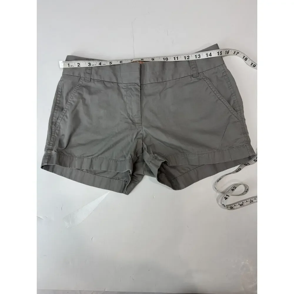 J. Crew Broken-In Chino Shorts Gray 100% Cotton Women's Size 2 Preppy Pockets